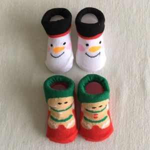 So’Dorable (2) Prs. Holiday Booties/Socks New